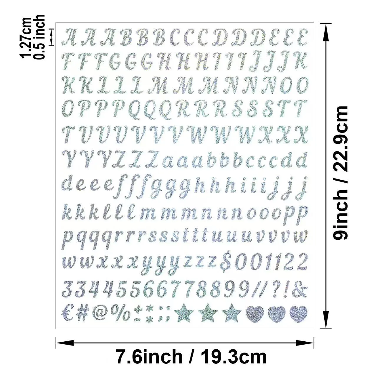 สติ๊กเกอร์ตกแต่งหินทรายทั้งตัวอักษรและตัวเลข